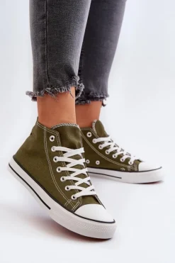 Boto Trampki Damskie Niskie*Trampki Damskie Ciemnozielone Socerio