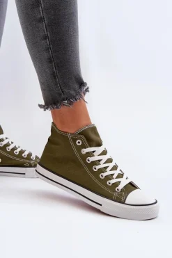 Boto Trampki Damskie Niskie*Trampki Damskie Ciemnozielone Socerio