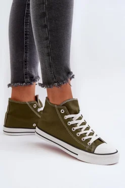 Boto Trampki Damskie Niskie*Trampki Damskie Ciemnozielone Socerio