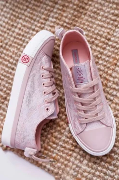 Cross Jeans Trampki Damskie Cross Jeans*Trampki Damskie Różowe DD2R4058