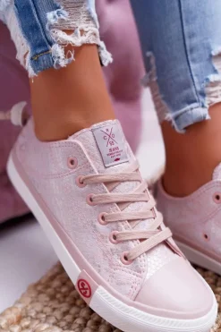 Cross Jeans Trampki Damskie Cross Jeans*Trampki Damskie Różowe DD2R4058
