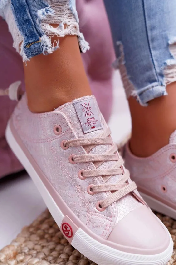 Cross Jeans Trampki Damskie Cross Jeans*Trampki Damskie Różowe DD2R4058