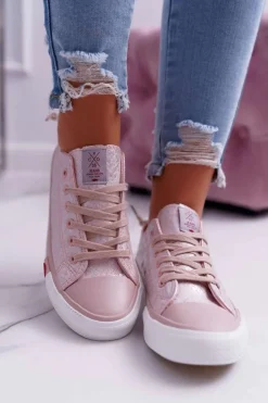 Cross Jeans Trampki Damskie Cross Jeans*Trampki Damskie Różowe DD2R4058