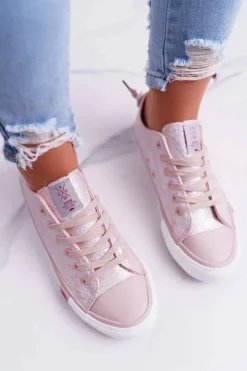 Cross Jeans Trampki Damskie Cross Jeans*Trampki Damskie Różowe DD2R4058