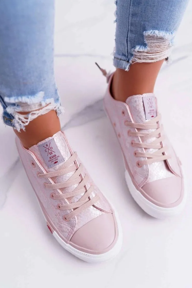 Cross Jeans Trampki Damskie Cross Jeans*Trampki Damskie Różowe DD2R4058