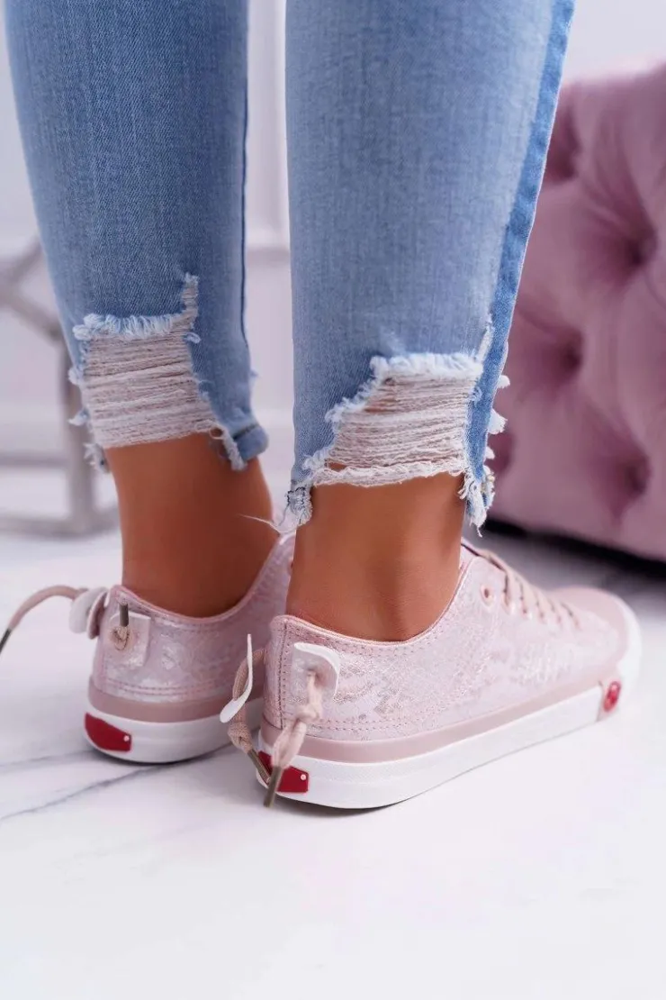 Cross Jeans Trampki Damskie Cross Jeans*Trampki Damskie Różowe DD2R4058