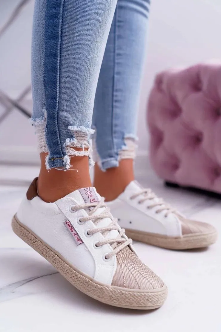 Cross Jeans Trampki Damskie Niskie*Trampki Damskie Białe DD2R4095