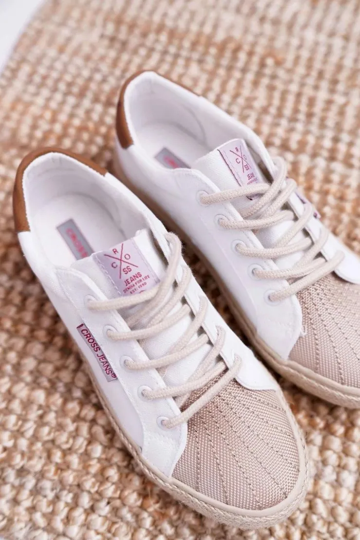 Cross Jeans Trampki Damskie Niskie*Trampki Damskie Białe DD2R4095