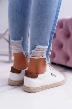 Cross Jeans Trampki Damskie Niskie*Trampki Damskie Białe DD2R4095