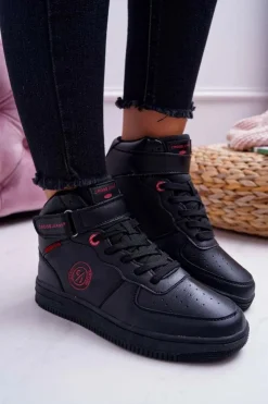 Cross Jeans Trampki Damskie Cross Jeans|Trampki Damskie Wysokie*Trampki Damskie Wysokie Czarne EE2R4147C