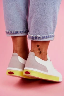 Damskie Cross Jeans Trampki Damskie Biało Żółte FF2R4042C