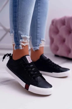 Damskie Cross Jeans Trampki Damskie Czarne DD2R4060