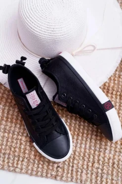 Damskie Cross Jeans Trampki Damskie Czarne DD2R4060