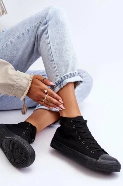 Damskie Boto Trampki Damskie Czarne Socerio