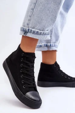 Damskie Boto Trampki Damskie Czarne Socerio