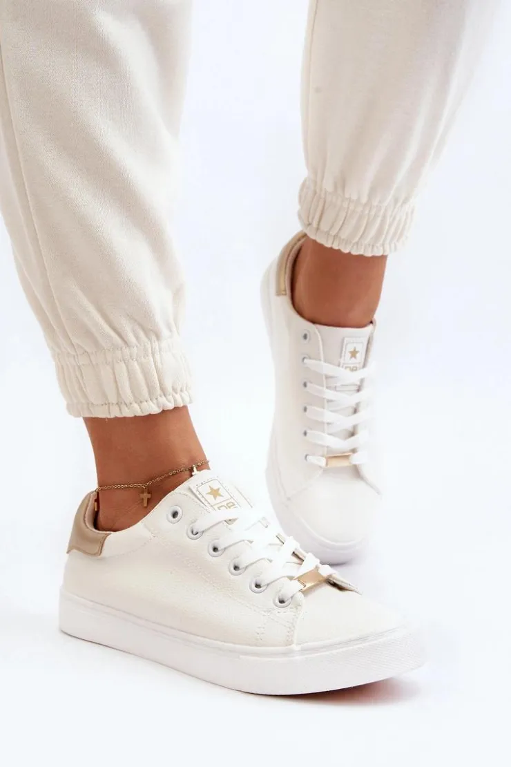 Discount Evento Trampki Damskie Eko Skóra Białe Tiraelle Biały