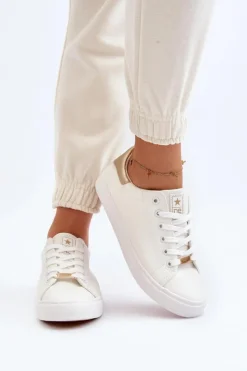 Discount Evento Trampki Damskie Eko Skóra Białe Tiraelle Biały