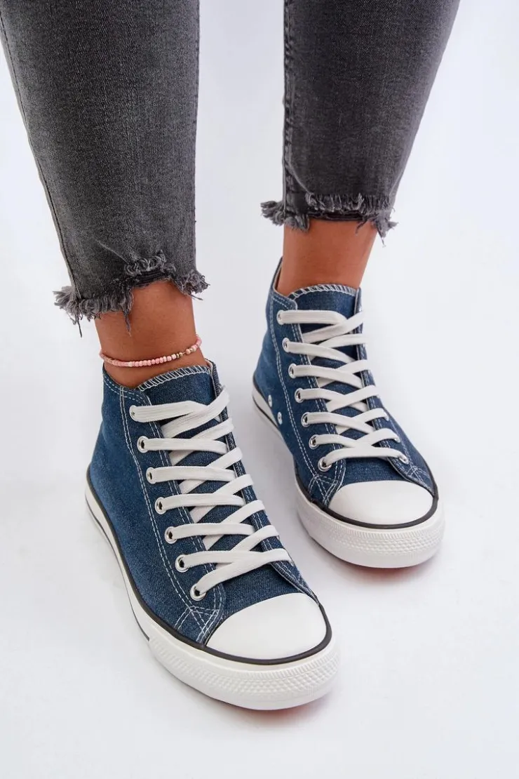 Sale Boto Trampki Damskie Jeansowe Socerio