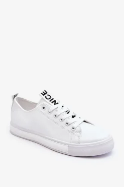 New Boto Trampki Damskie Klasyczne Białe Ville Biały