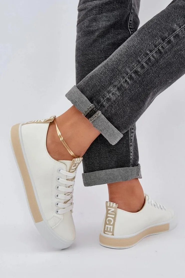 Damskie Boto Trampki Damskie Klasyczne Złote Ville