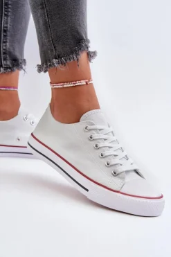 Damskie Boto Trampki Damskie Klasyczne Niskie Białe Caelira