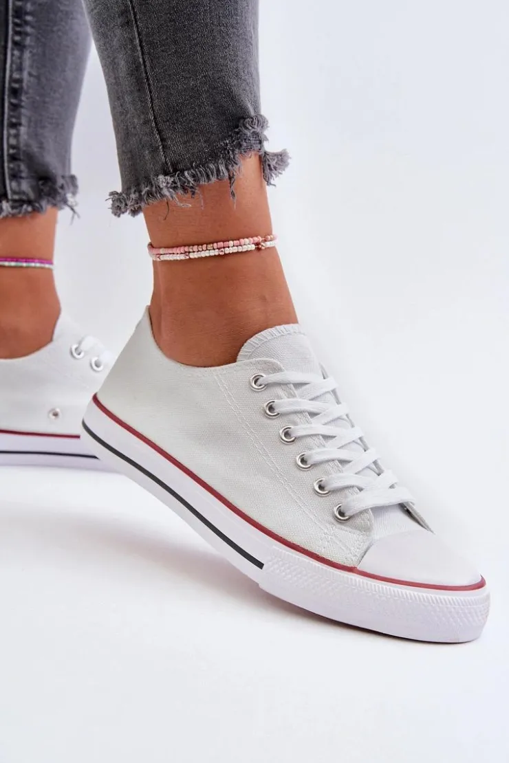 Damskie Boto Trampki Damskie Klasyczne Niskie Białe Caelira