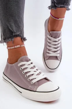 Boto Trampki Damskie Niskie*Trampki Damskie Klasyczne Niskie Szare Caelira