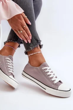 Boto Trampki Damskie Niskie*Trampki Damskie Klasyczne Niskie Szare Caelira