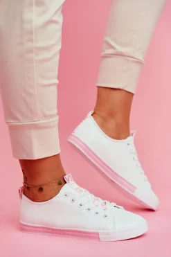 Boto Trampki Damskie Niskie*Trampki Damskie Klasyczne Różowe Ville