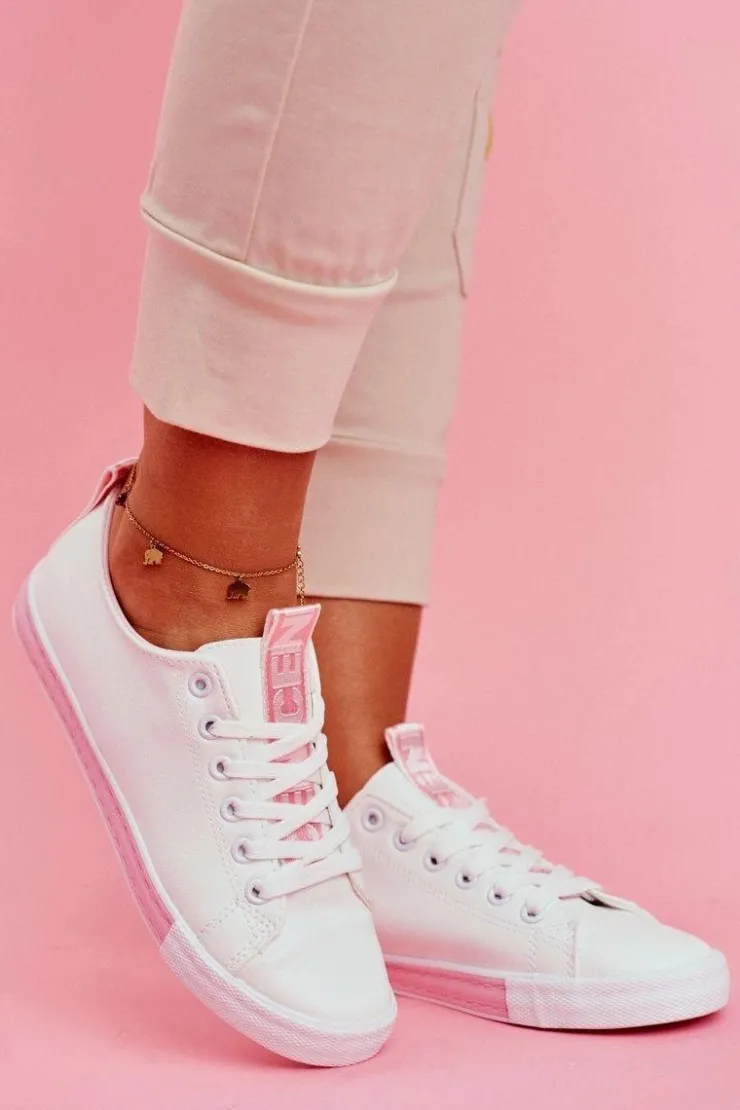 Boto Trampki Damskie Niskie*Trampki Damskie Klasyczne Różowe Ville