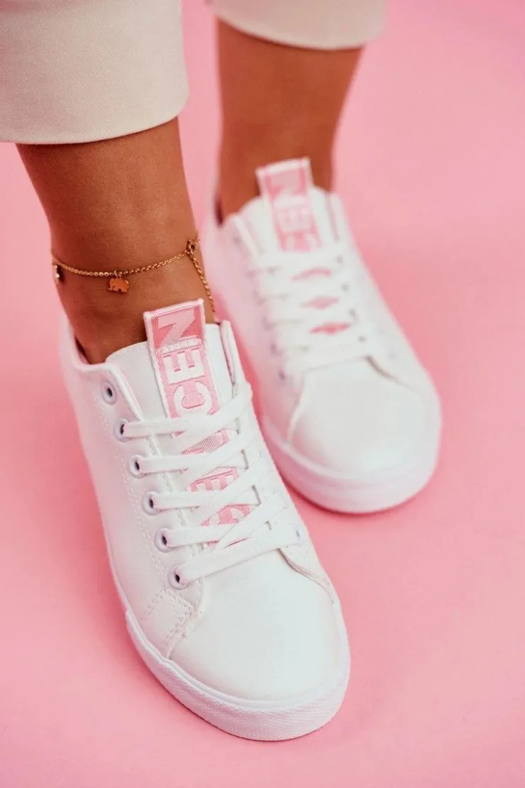 Boto Trampki Damskie Niskie*Trampki Damskie Klasyczne Różowe Ville