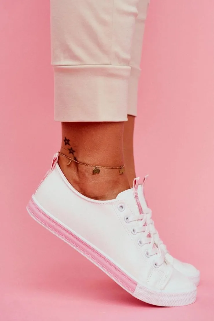 Boto Trampki Damskie Niskie*Trampki Damskie Klasyczne Różowe Ville