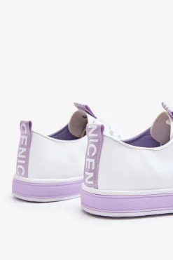 Boto Trampki Damskie Niskie*Trampki Damskie Klasyczne Biało-Fioletowe Ville