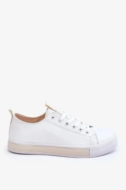 Damskie Boto Trampki Damskie Klasyczne Biało-Beżowe Ville