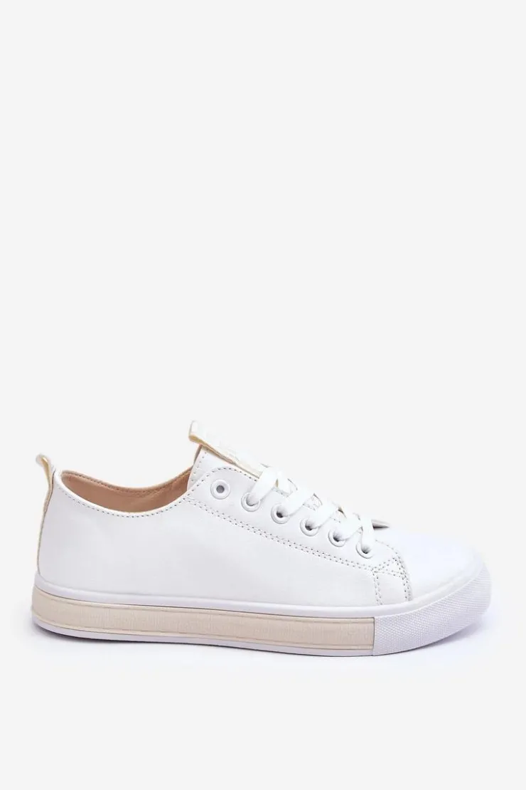 Damskie Boto Trampki Damskie Klasyczne Biało-Beżowe Ville