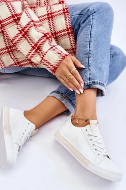 Damskie Boto Trampki Damskie Klasyczne Biało-Beżowe Ville