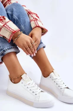 Damskie Boto Trampki Damskie Klasyczne Biało-Beżowe Ville