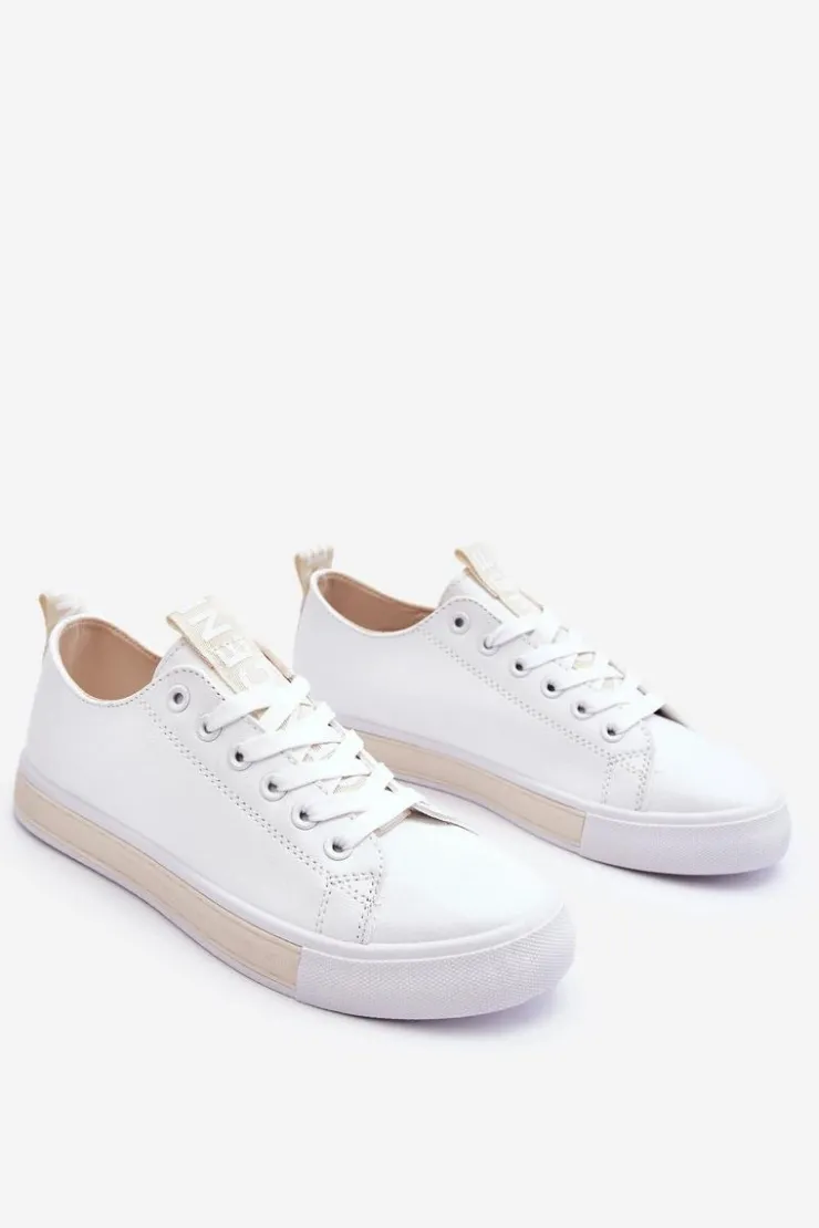 Damskie Boto Trampki Damskie Klasyczne Biało-Beżowe Ville