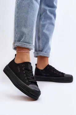 Damskie Evento Trampki Damskie Materiałowe Czarne Staneva