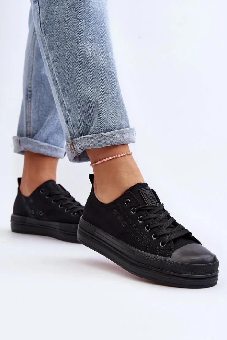 Damskie Evento Trampki Damskie Materiałowe Czarne Staneva