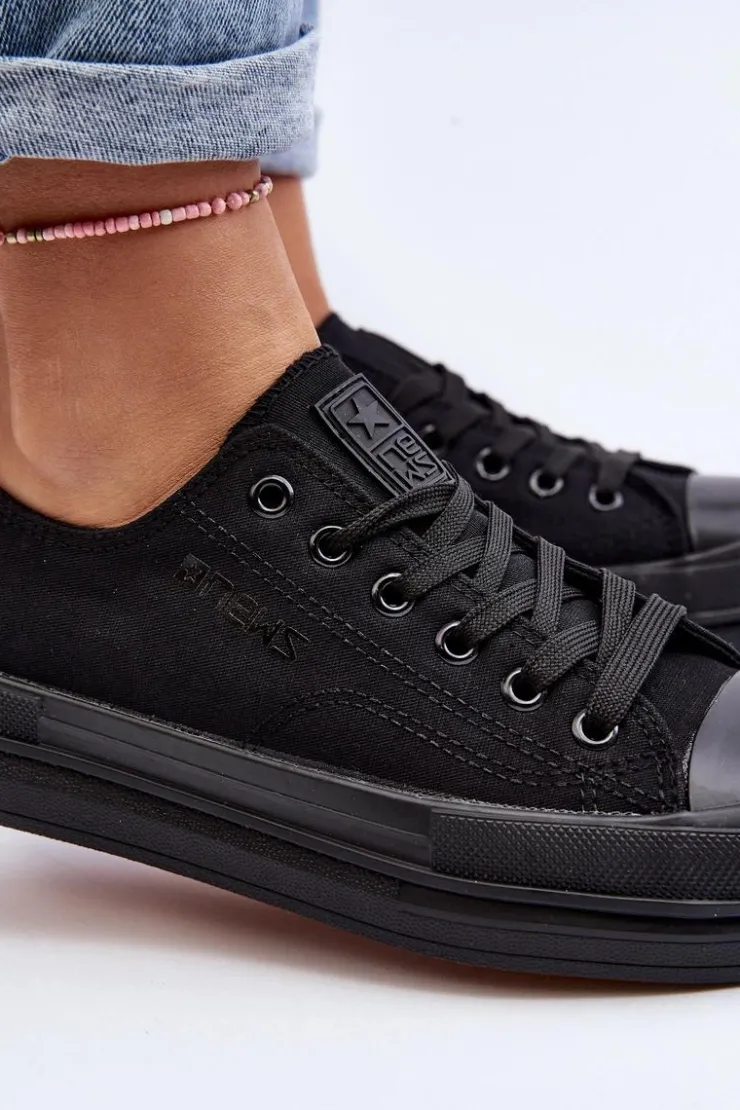 Damskie Evento Trampki Damskie Materiałowe Czarne Staneva