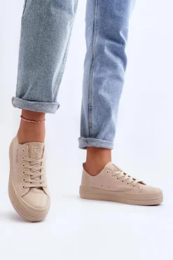 Online Evento Trampki Damskie Materiałowe Beżowe Staneva