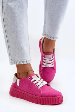 Big Star Shoes Trampki Damskie Big Star|Trampki Damskie Niskie*Trampki Damskie MEMORY FOAM SYSTEM BIG STAR NN276004 Fuksja Różowy