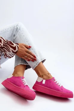 Big Star Shoes Trampki Damskie Big Star|Trampki Damskie Niskie*Trampki Damskie MEMORY FOAM SYSTEM BIG STAR NN276004 Fuksja Różowy