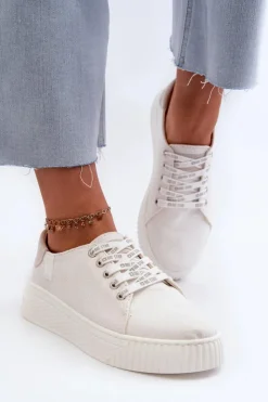 Damskie Big Star Shoes Trampki Damskie MEMORY FOAM SYSTEM BIG STAR NN276001 Białe