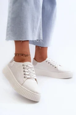 Damskie Big Star Shoes Trampki Damskie MEMORY FOAM SYSTEM BIG STAR NN276001 Białe