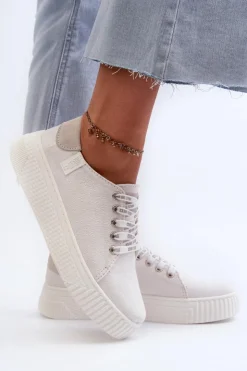 Damskie Big Star Shoes Trampki Damskie MEMORY FOAM SYSTEM BIG STAR NN276001 Białe