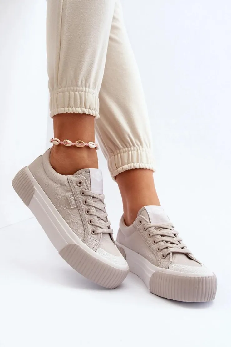 Lee Cooper Trampki Damskie Niskie*Trampki Damskie Na Grubej Podeszwie LCW-24-31-2178 Szare