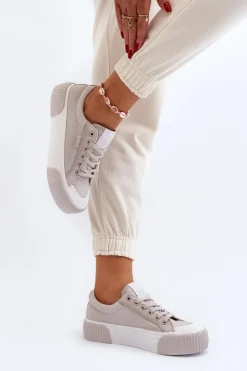 Lee Cooper Trampki Damskie Niskie*Trampki Damskie Na Grubej Podeszwie LCW-24-31-2178 Szare