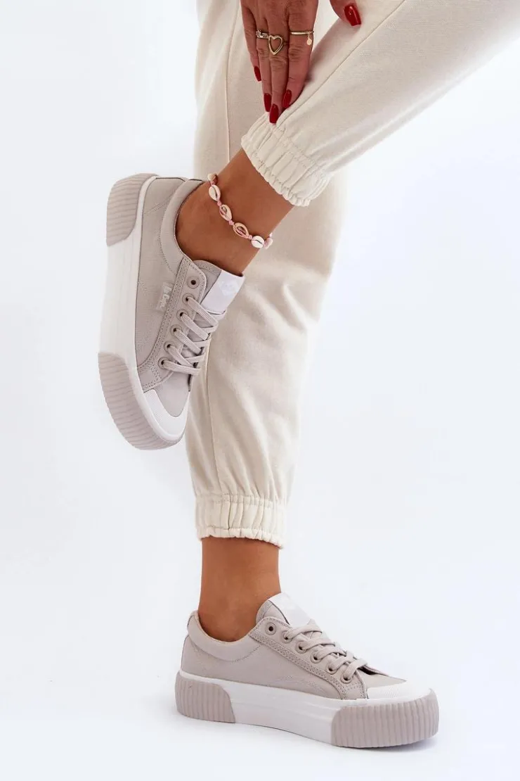 Lee Cooper Trampki Damskie Niskie*Trampki Damskie Na Grubej Podeszwie LCW-24-31-2178 Szare